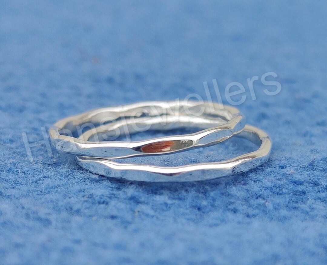 Sterling Silver Stackable Ring Set: Minimalist Dainty Thin Rings - Etsy