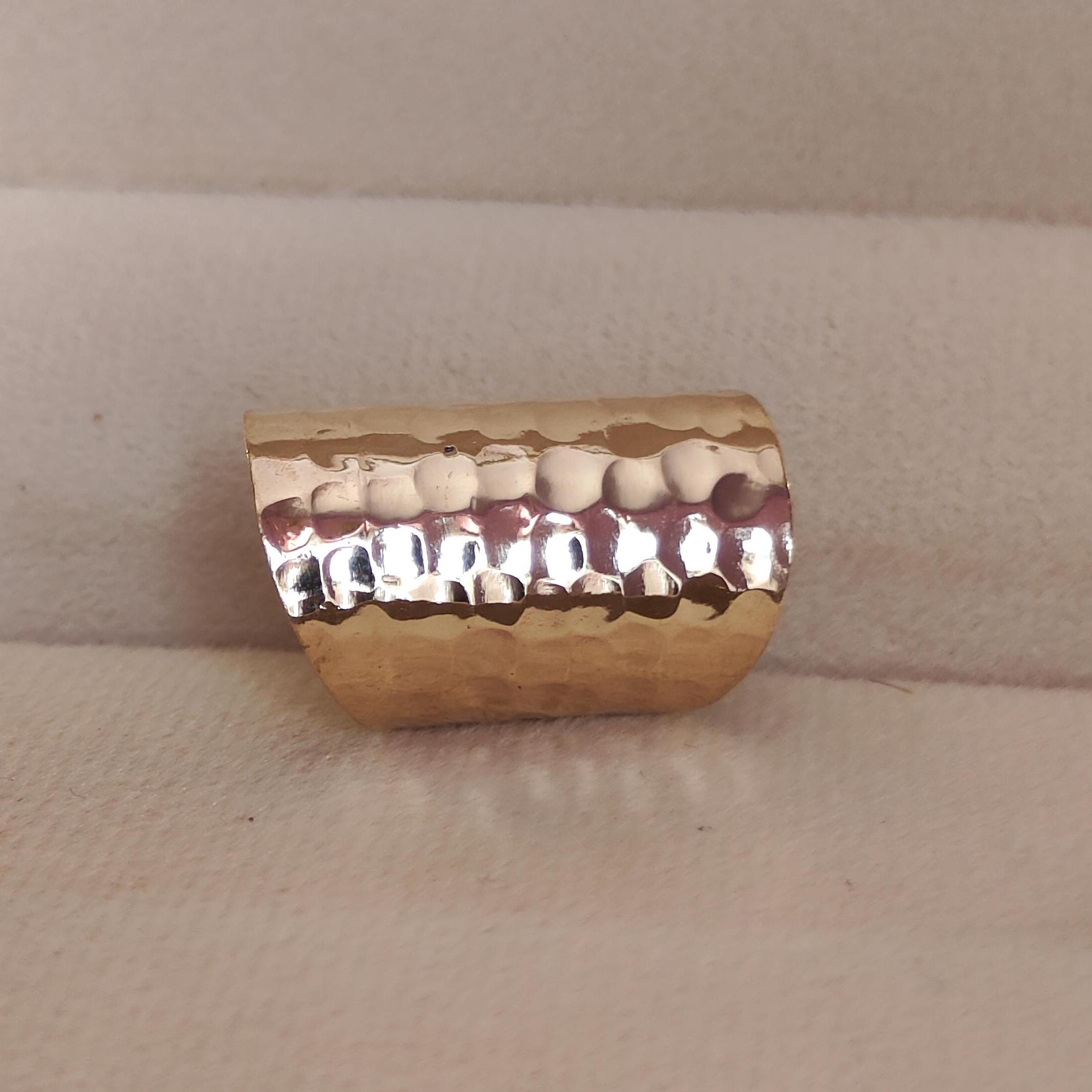 Hammered Brass Spiral Ring: Adjustable Vintage Statement Jewelry