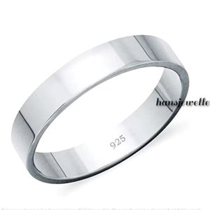 925 Sterling Silver 5mm Flat Band Ring - Wedding Band