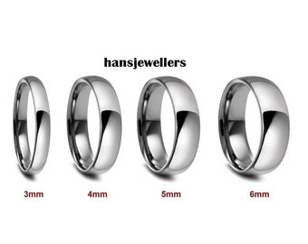 925 Sterling zilveren ring Plain gepolijst Comfort Fit trouwring hypoallergeen graveerbaar stapelbaar Unisex maten 3 mm-6 mm maten 1-16