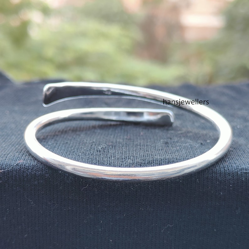 Hand Crafted Sterling Silver Wrap Bangle HJ40 zdjęcie 4