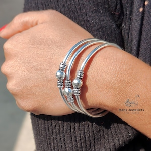 Thick West Indian Bangles, Single Bangles, Sterling Silver Bangles, Bangles, West Indian Silver Bangles, Silver Boho bangles for women