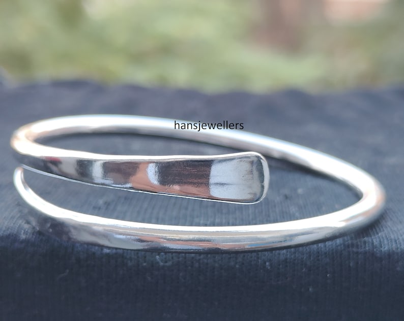 Hand Crafted Sterling Silver Wrap Bangle HJ40 zdjęcie 3