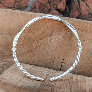 Silver Twist Two-Way Bangle | Mobius Adjustable Bracelet | Silver Bracelet | Gifts for Her