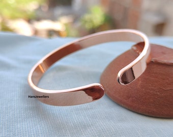 Bracelet jonc réglable en cuivre : bijoux empilables faits main