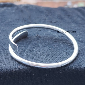 Hand Crafted Sterling Silver Wrap Bangle HJ40 zdjęcie 5