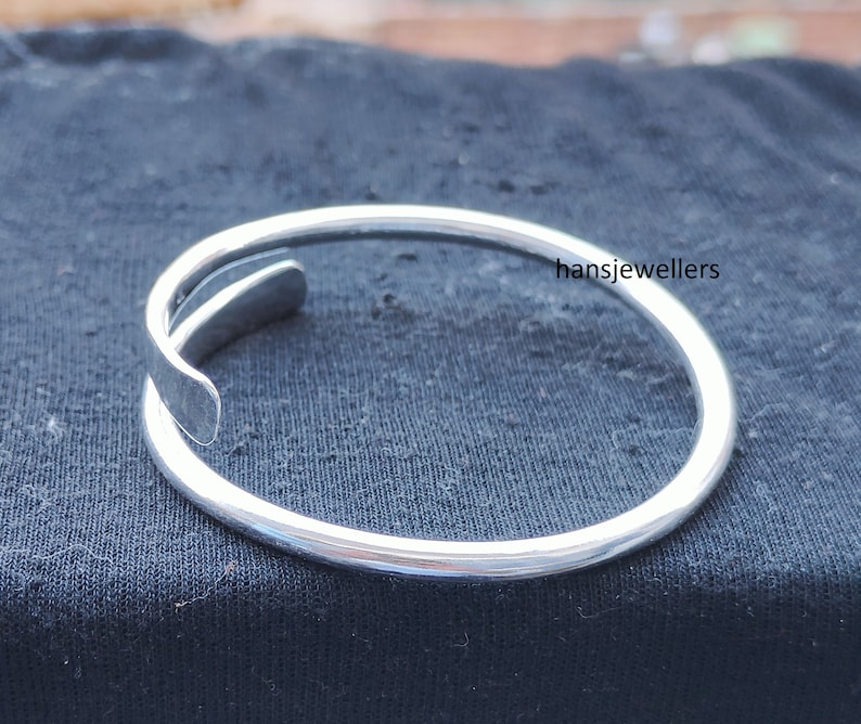 Hand Crafted Sterling Silver Wrap Bangle HJ40 zdjęcie 5