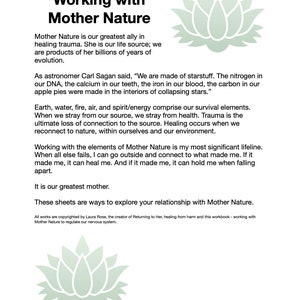 Regulating Your Nervous System with Mother Nature Worksheets