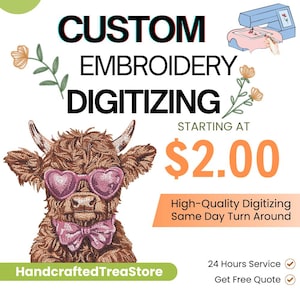 Custom Embroidery Digitizing, Personalized Logo Digitizing, Embroidery Digitizing Service, Image Text Digitizing Embroidery, Custom Digitize