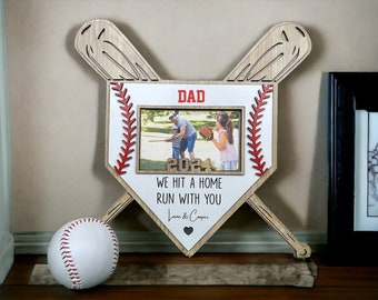 Personalized Baseball Bat Sign, Fathers Day gift for dad, Baseball Frame, baseball sign, bonus dad birthday, Gift for Dad, Father&#39;s Day Gift