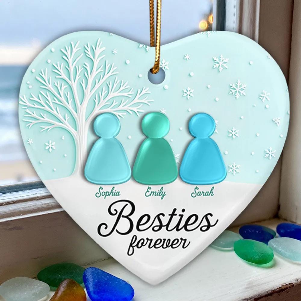 Personalized Sea Glass Friendship Keepsake – Custom Soul Sister Christmas Decoration 2025, Gift For Best Friends, Christmas Gift 2025