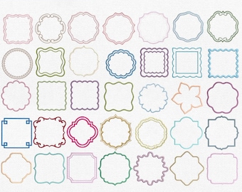 ITH Cocktail Napkin Frame Bundle Embroidery Design, Blank Monogram Applique Border Machine File, Pes Dst Jef Vp3