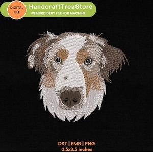 Motif de broderie Machine numérisé Border Colie chien, motif de broderie chien mignon, fichier Machine à broder animaux, téléchargement immédiat