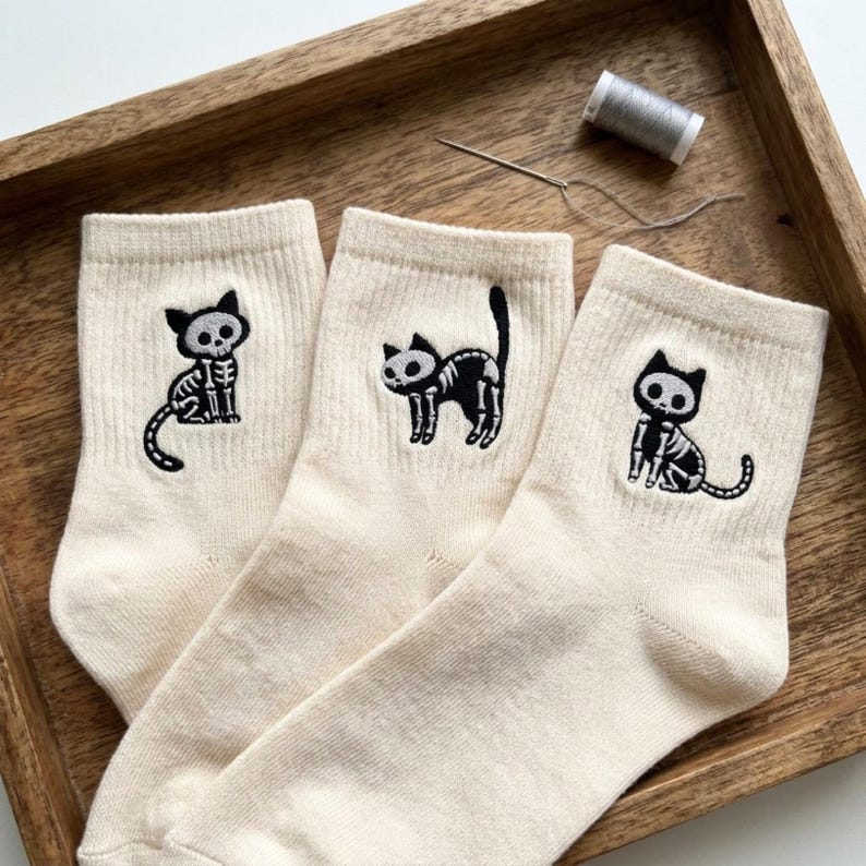 Mini Skeleton Cat Bundle Machine Pattern, Creepy Cute Halloween Spooky Bone Kitty Motif, Digital Download Pes Dst Jef Vp3 image 5