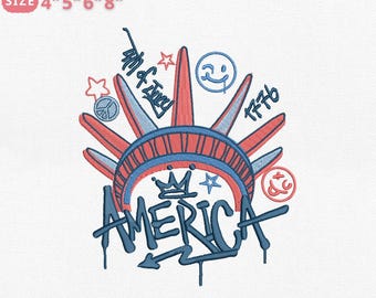 1776 Amerika Stickerei, 4th Of Jul, USA Maschinenstickerei, 4 Größen, Maschinenstickerei, Instant Download Dst Pes Exp Jef