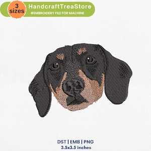 Dachshund Dog Digitized Machine Embroidery Design, Cute Dog Embroidery Design, Animal Embroidery Machine File, Instant Download