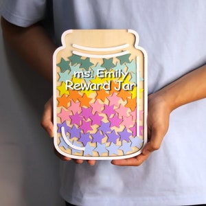 Custom Magnetic Star Reward Jar Classroom Behavior, Personalized Star ...