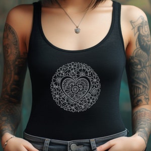 Mandala art Tank Top,women mandala Tank, Mothers Day Shirt .Work out Tank ,Yoga Tank,Gym Tank,Mandala Design ,chakra Tank Top,Floral Mandala