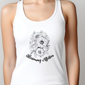 Mandala art Wild Flower Tank Top,mandala Tank,Work out Tank,Yoga Tank,Gym Tank,Mandala Rose Design,Wild Flower blossoming affection, Mandala