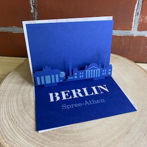 Biglietto pieghevole Berlino - Skyline 3D di varie città - buono regalo / buono viaggio da piegare con silhouette Berlino