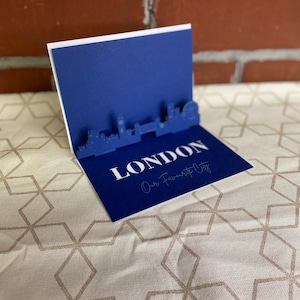 Klappkarte London- 3D Skyline verschiedene Städte - Geschenkkarte / Reisegutschein Karte zum Klappen mit Silhouette London