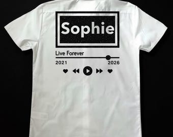Personalised Spotify Style Leavers 2026 Shirt Iron-On Transfer