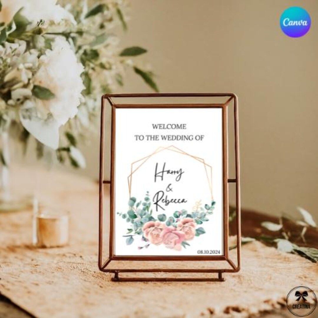 Modern Wedding Welcome Sign Bundle: Editable Templates (digital ...