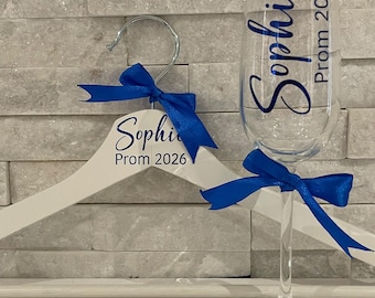 Personalised Prom Gift Set 2026 | Champagne Flute | Prom Dress Hanger | Gift Bag | Keepsake