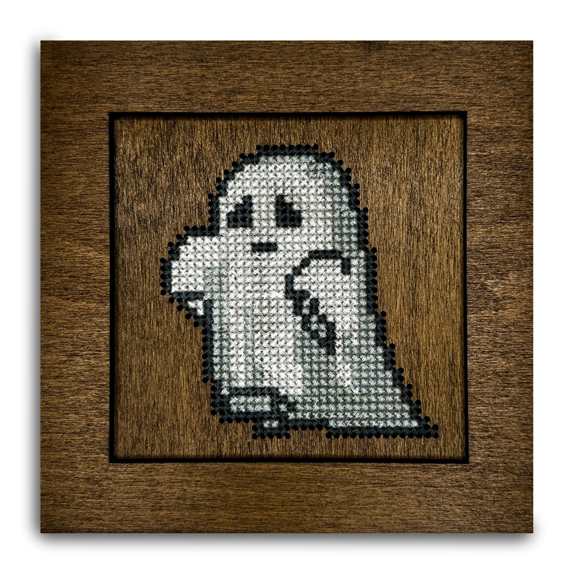 FREEBLOSS 4 Set Star Wooden Cross Stitch Kit With 5 Colors Embroidery Thread, Chip Pendant, Instruction And Hanging Ornament For Christmas