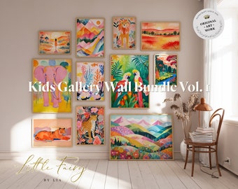 Kids Room Art Prints: Colorful Nursery Gallery Wall (Digital Printable)
