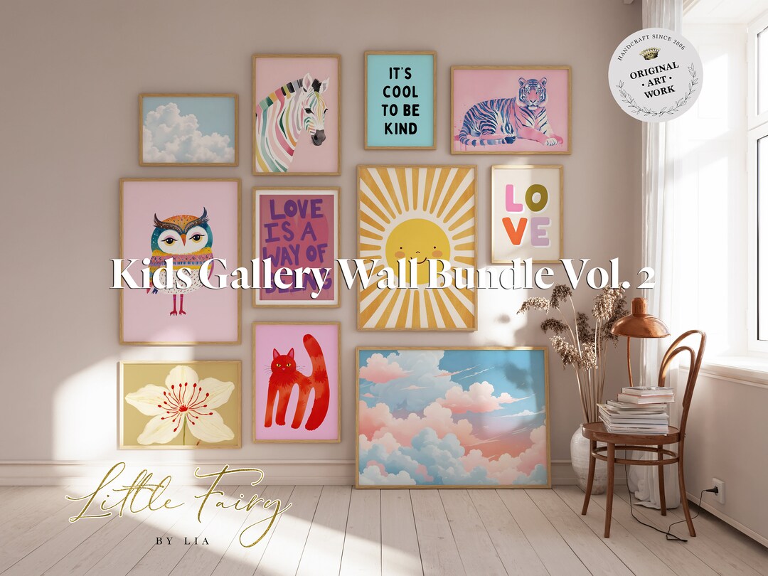 65 Kids Room Wall Art Prints: Nursery Gallery Wall Bundle (digital ...