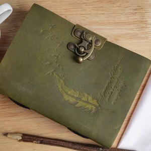 Artisan-Crafted Metal-Lock Leather Journal: Handmade Paper Elegance with 100 Pages