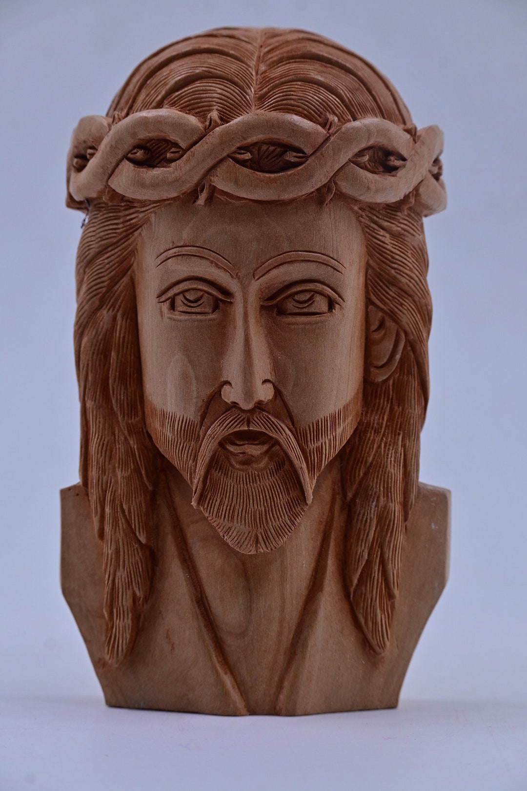 Handcrafted Wooden Jesus Wall Hanging Statue Divine Serenity Etsy
