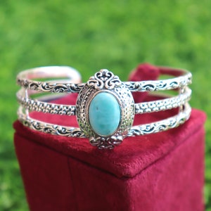 Larimar Bangle, Solid 925 Silver Bangle, Larimar Jewelry, Handmade Bangle, Silver Bangle, Larimar Bracelet, Gemstone Bangle, Gift Bangle