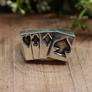 Gambling cards Ring, 925 Silver Ring, Ace Ring, Gambling cards Ring, oxidized Ring, Men / Women Ring, Gaming Ring, Band Ring, Gift For Her,.
