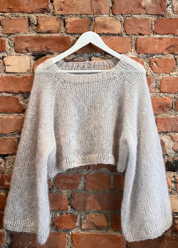 Cropped Knit Mohair Silk Sweater | Knitting Pattern