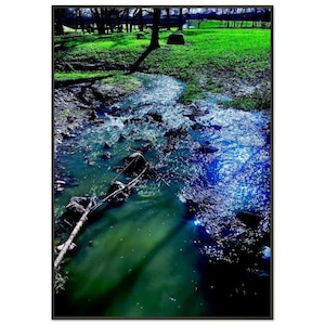 Classic Matte Paper Metal Framed Poster laze"Blue Topaz Reflections: The Murky Jade Water" image 5
