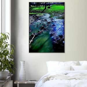 Classic Matte Paper Metal Framed Poster laze"Blue Topaz Reflections: The Murky Jade Water" image 2