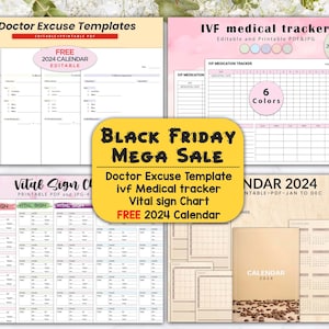 Black Friday Mega Sale, Tableau des signes vitaux, Médicaments FIV, Modèle d’excuse du médecin, Calendrier 2024 modifiable