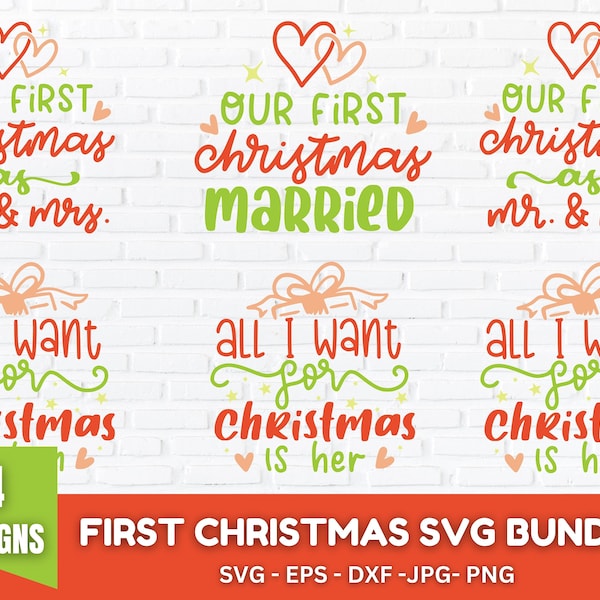 Our first Christmas svg bundle, Our first Christmas together, Our first Christmas together in our new home, Christmas Ornament svg