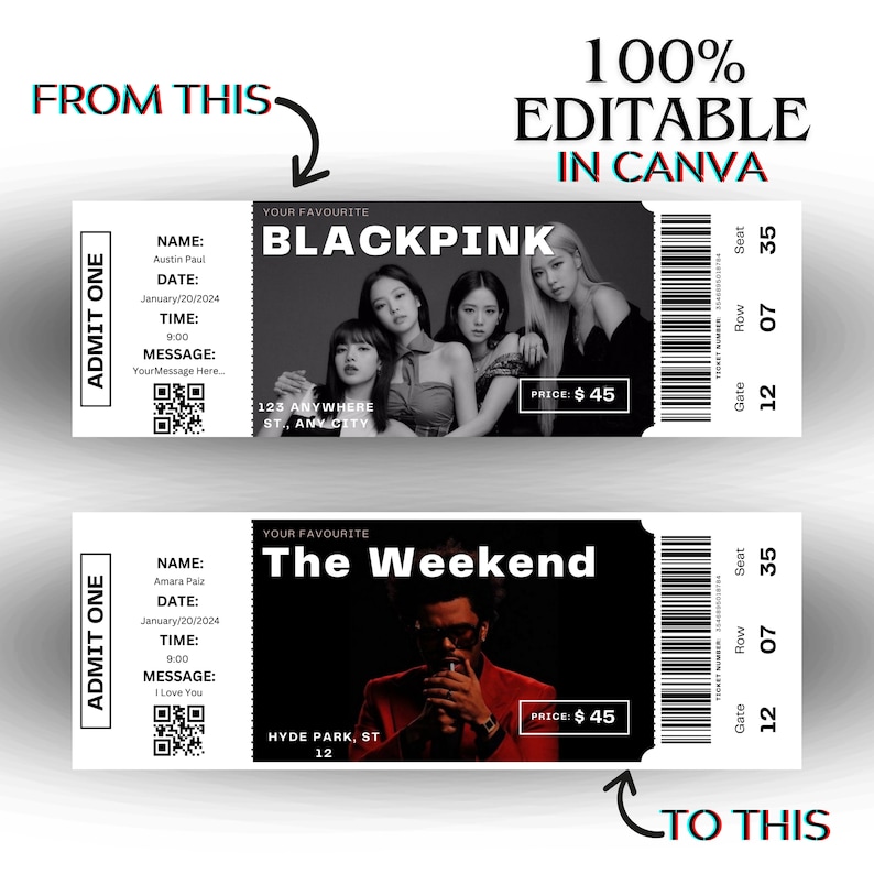 Editable Concert Ticket Canva Template - Il 794xN.5644250651 K8md 