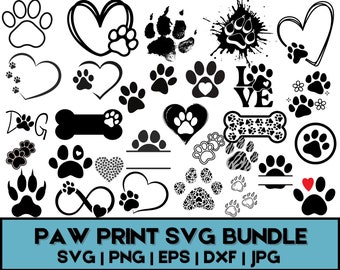 Huella de pata SVG, pata de perro SVG, perro SVG, pata SVG, pata SVG de animal, pata de gato SVG, archivo de corte de huella de pata de perro, archivo de corte de huella de pata, huella de animal SVG