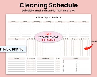 Ultimate Cleaning Checklist, Master Cleaning checklist, Cleaning schedule Printable, Editable cleaning checklist bundle, Cleaning planner