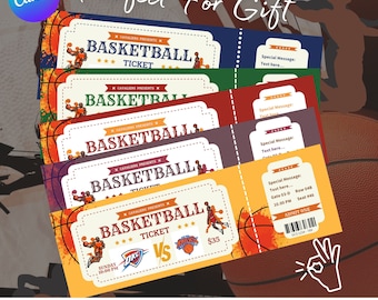 Custom Basketball Tickets, NBA Tickets, Basketball Game Ticket, Sports Tickets, Sports Game Gift, Basketball Gift Ticket, Basketball Ticket