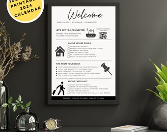 Airbnb Welcome Sign, Airbnb cleaning, Airbnb host, Airbnb instagram, Airbnb signs, Airbnb template, Canva template, Editable