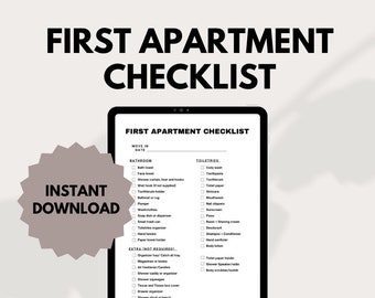 New Apartment Essentials Printable, Customizable Canva Template, Moving Must-Haves Checklist, First Apartment Checklist Instant Download PDF