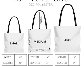 AOP Tragetasche Größentabelle Mockup, All Over Print Taschen Mockup, Tragetasche Mockup, Tragetasche Größentabelle, Tragetasche Größentabelle