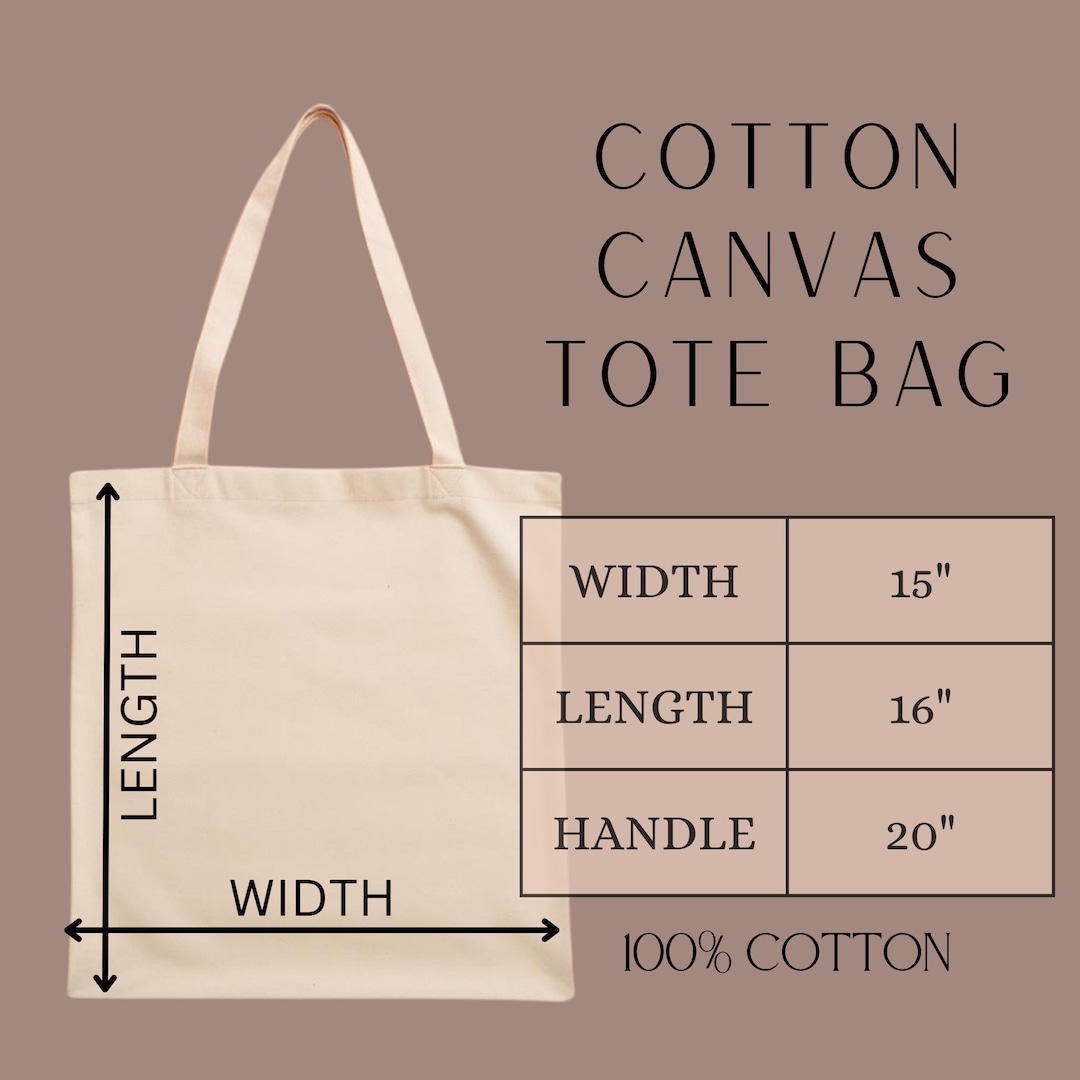 Canvas Tote Bag Size Chart Mockup, Liberty Bags OAD113 Size Guide ...
