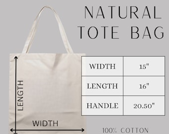 Natürliche Einkaufstasche Größentabelle Mockup, S & S Taschen 42795 Größentabelle, Baumwoll Canvas Einkaufstasche Mockup, Größentabelle, Einkaufstasche Größentabelle