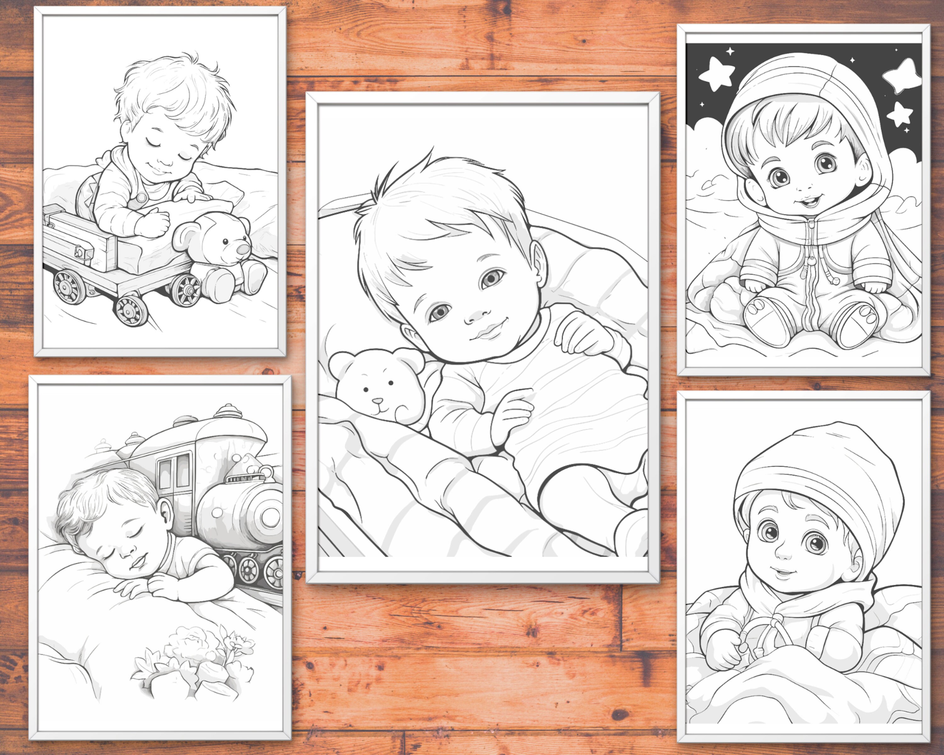 33 BABY BOY Coloring Page for ADULT Instant Download Cute Coloring Page ...